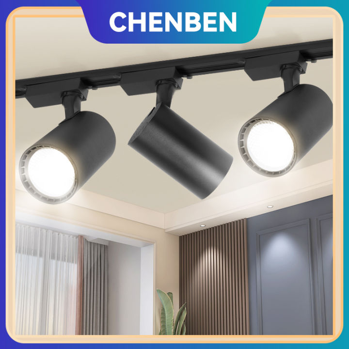 LED Track Light Spotlight 12W 20W 30W 40W 220V Black White Flicker Free Bright Lamp Rail LED Track Lighting Ceiling Spot Lights Fixtures for Accent Retail Kitchen Artwork