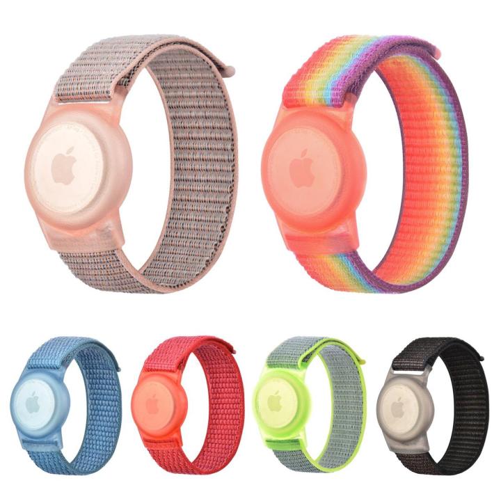 Airtag Bracelet Wristband for Kids AirTag Holder with Adjustable Elastic Nylon Watch Band Anti-Lost Watch Band for Apple Air Tag