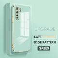 TA for Huawei Nova 7 SE Back Cover + Free Lanyard Colour Luxury 6D Plating Case Side Pattern Soft Silicone Square Phone Cases. 