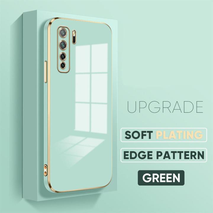 TA for Huawei Nova 7 SE Back Cover + Free Lanyard Colour Luxury 6D Plating Case Side Pattern Soft Silicone Square Phone Cases