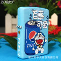 ZORRO Zoro Pepsi Pokonyan Kerosene Lighter Brass Color Printing Flip Anime Personality Creative Wholesale Card. 