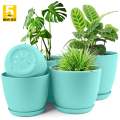 Plant Pots Indoor with Drainage - Pack of 5 Decorative Flower Pots for Indoor Plants. 