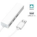 【Miga Plaza】USB Ethernet with 3 Port USB HUB 2.0 RJ45 Lan Network Card USB to Ethernet Adapter for Mac iOS Android PC  RTL8152 USB 2.0 HUB. 