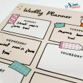 Weekly Planner A4 Size Laminate with board marker Organize Your Weekly Schedule. 