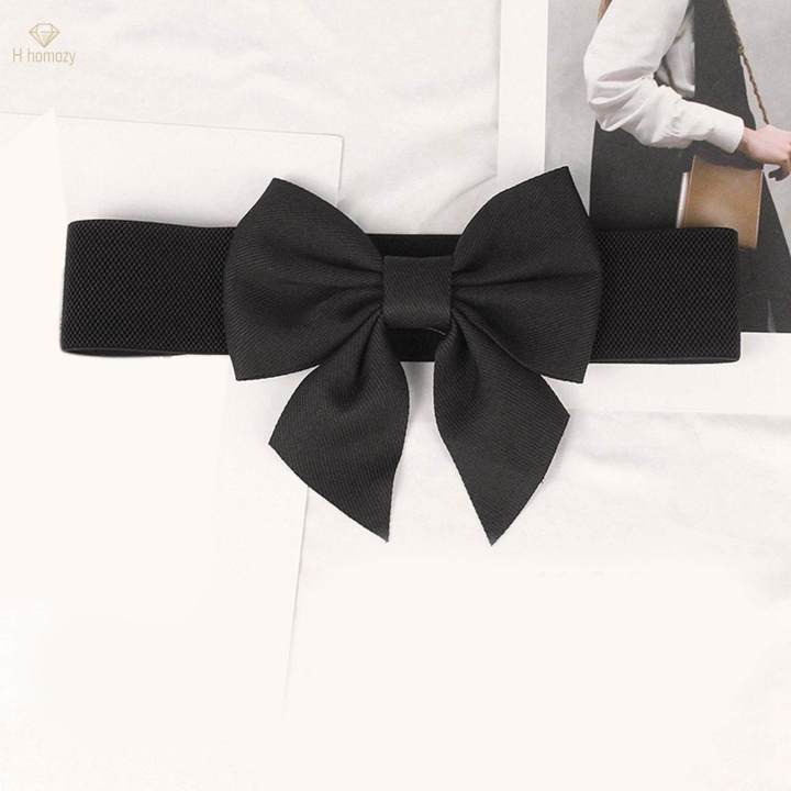 Big%20Bow%20Knot%20Waist%20Belt%20Skirts%20Decorative%20Waistband%20Women%20Elastic%20Waist%20Belt%20Black%20-%20Image%204