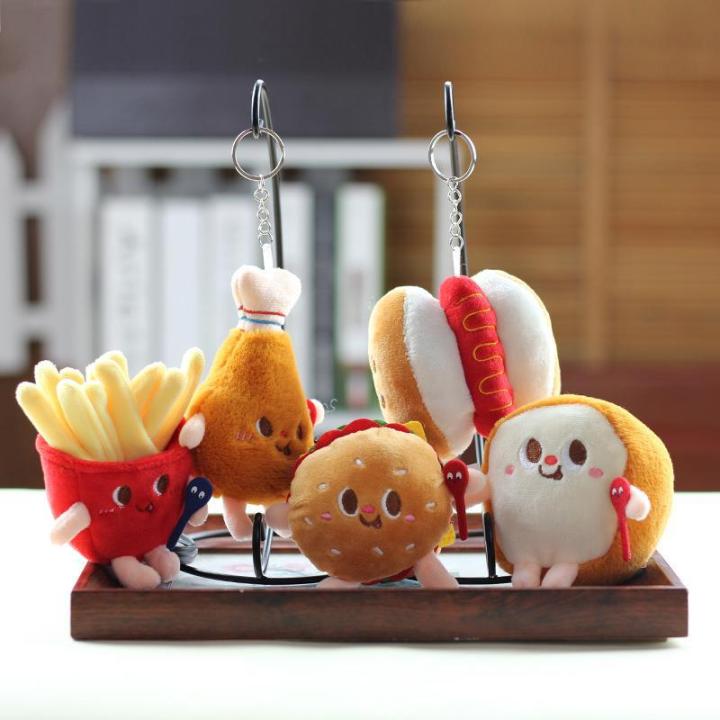Cute hamburgers, hot dogs, chicken thighs, fries, plush pendants, dolls, grab dolls, school bags, small ornaments, children's dolls