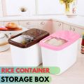 10kg / 7.5Kg / 5Kg Plastic Kitchen Rice Grain Cereal Food Dispenser Storage Box Cases Container Organizer. 