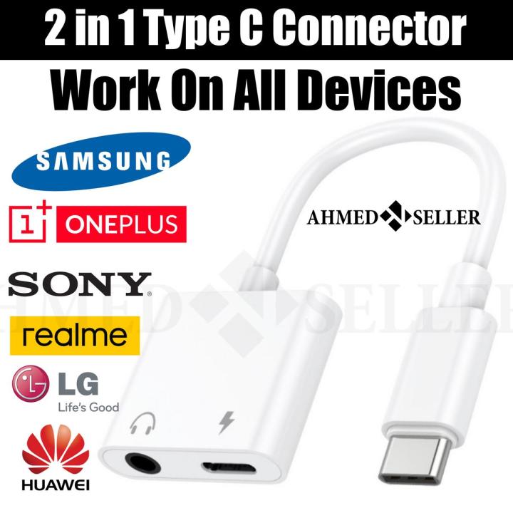 Adapter Splitter 2 in 1.  Type c to 3.5mm to Type C USB C Pad Pro  For Galaxy Pixel Reno All Android Phones