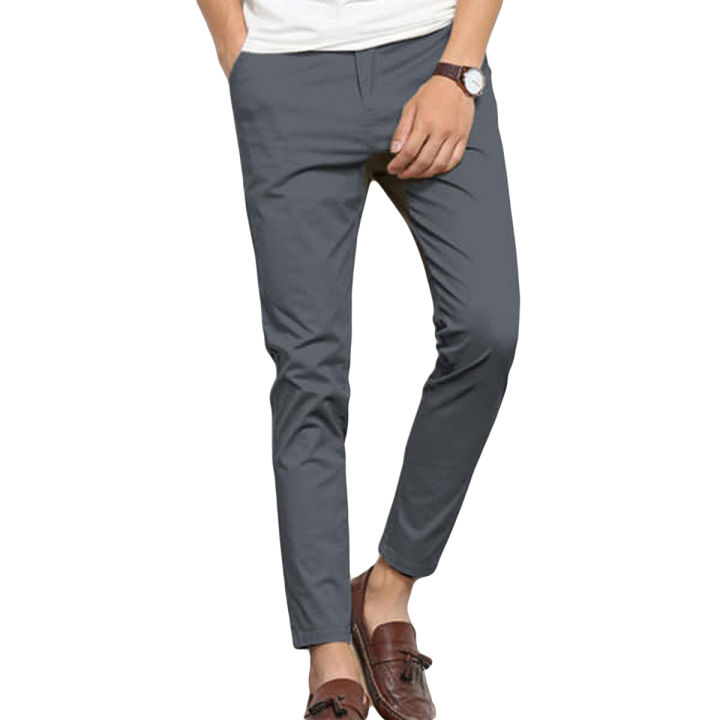 Pants for men - Men Grey Pants in Cotton Jeans Classic and soft Fabric with Perfect Stitching and Beautiful color