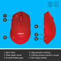 Logitech M331 Silent Plus Wireless Mouse (Red). 