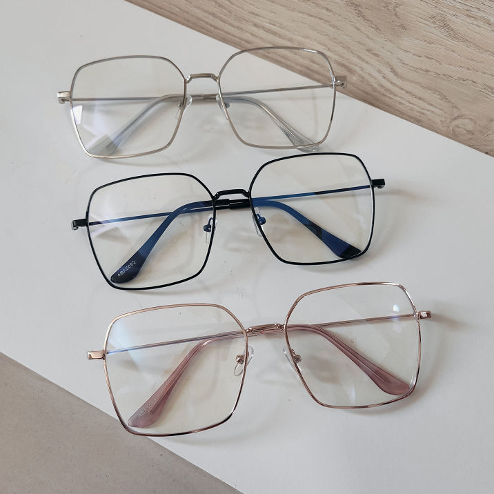 Fashion Clear Glasses Metal Frame Glasses Girls Student EyeGlasses Blue Light Blocking Eye Glasses Women Computer Glasses