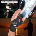 [HOT] Fingerless Glove LED Flashlight Waterproof Torch Outdoor Tool Fishing Camping Hiking Survival Rescue Multi Light Tool. 