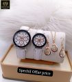 SPECHIL OFFER PRICE  STAR CLASSIC COUPLE WATCH  GOOD LOOKING DILE  NEW COLOERS  WITH STONE LOKIT CHIN STONE EARRINGS  COMPLETE SET AMAZING OFFER PRICE  WITH VIP NORMAL GIFT BOX. 