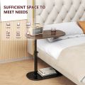 Space-Efficient Adjustable Height C Shaped Side Table – Ideal Sofa and Bed End Table for Apartments, Dorms, Offices and Minimalist Home Setup. 