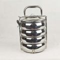 Decent Export Quality Stainless Steel Tiffin Carrier – SS Patti Belly Design Lunch Box for Office & School – Leak-Proof, Durable, Food-Grade – 3-Tier & 4-Tier. 
