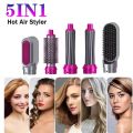 5-in-1 Electric Hair Dryer Brush Kit I Blow Dryer, Straightener, Curler & Volumizer (Random Color). 