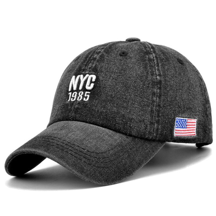 NYC Denim Baseball Cap Men Women Embroidery Letter Jeans Snapback Hat Casquette Summer Sports USA Hip Hop Cap