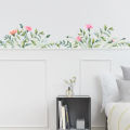 Plant Flower Leaves Self Adhesive Wall Sticker Home Living Room Background Decal. 