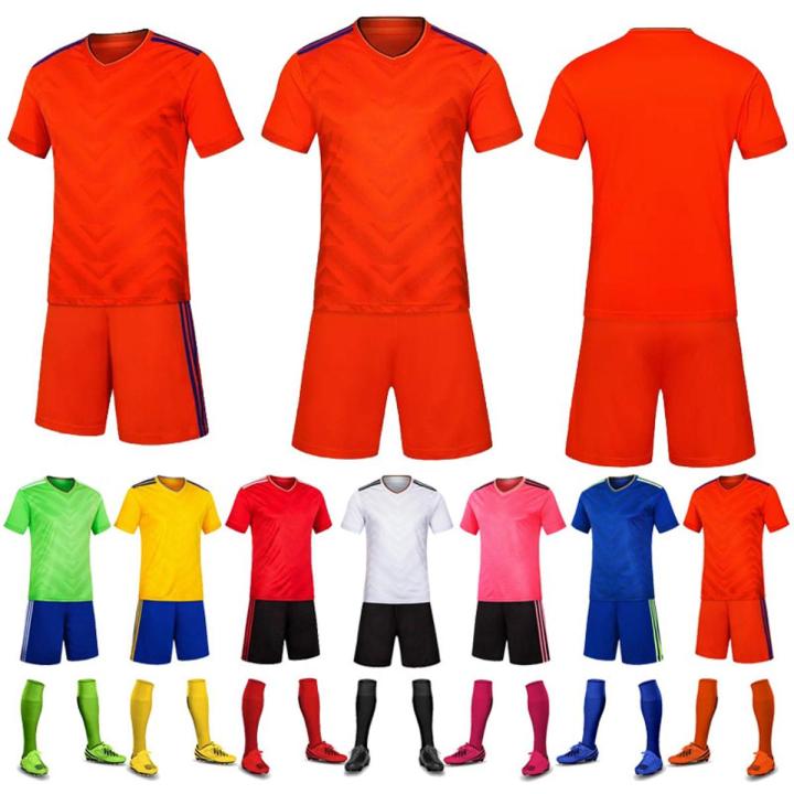 Football suit Men's game training team uniform Printed football suit Children's adult sports suit Soccer shirt Men's football
