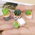 1/4PCS Creative Mini Cactus Potting Indoor Tabletop Small Potted Decoration Cactus Micro Landscape Ecological Bottle DIY Ornaments. 