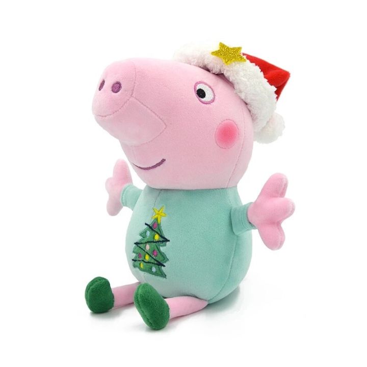 Original Peppa Pig Christmas set Kawaii Preschool Children Anime Plush Stuffed Doll Collect Baby Christmas Toys for Kids Gifts