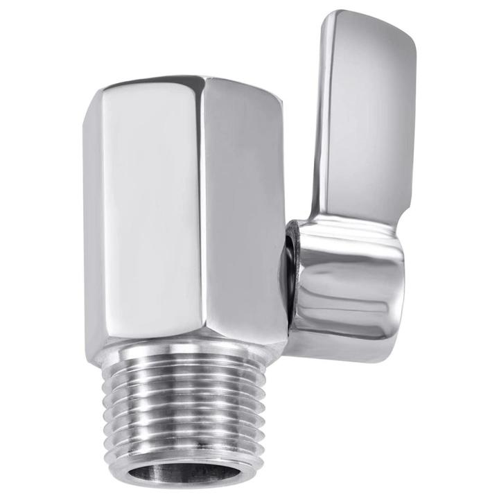 Water Flow Control Valve-1 x 1/2inch NPT Female X 1/2inch NPT Male Shut Off Valve-Silver