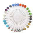 Colorful Crystal Ball Head Hijab Pins 6 Pack, Crystal and Alloy Safety Pins for Scarf and Shawl. 