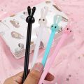 Creative Office Supplies Writing Supplies Cartoon Animal Writting Tool 0.5mm Black Ink Pen Rabbit Gel Pen Cute Bunny Pen Signature Pen. 