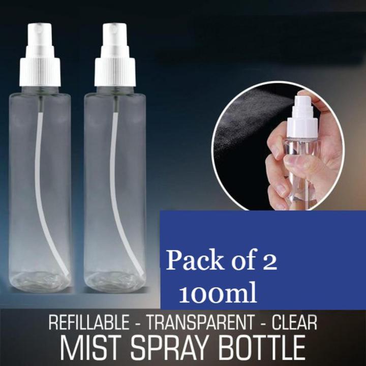 Pack of 100ml Refillable Fine Mist Spray Bottle Empty Plastic
