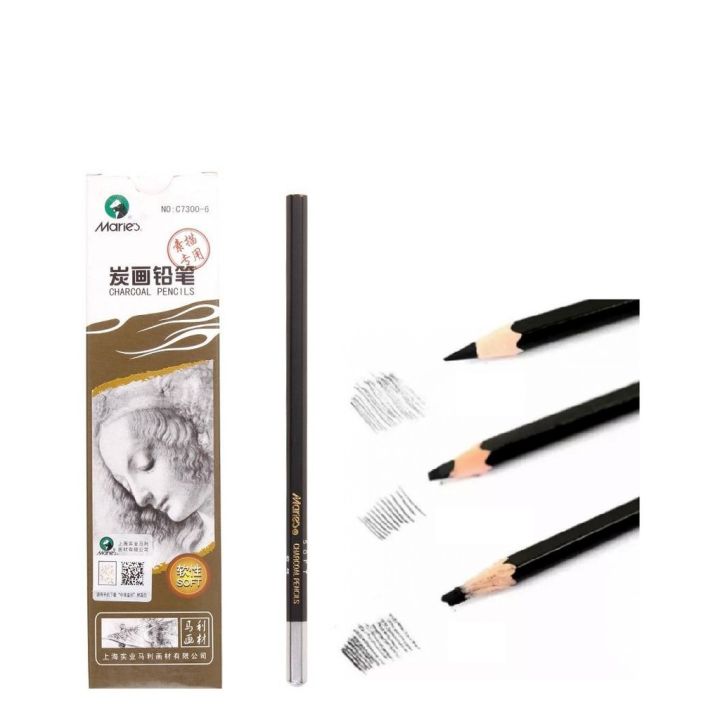 Pack Of 3 - Maries Charcoal Pencils