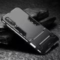 Samsung Galaxy A70 Mobile Phone Back Cover Shockproof Rugged Armor Hard Hybird Silicone Phone Stand Case - Black. 