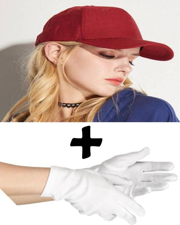 Cap%20For%20Girls%20And%20Pair%20Of%20Gloves%20Sun%20Block%20Beautiful%20Red%20Color%20-%20Image%203