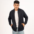 Full Mock Jacket For Men - Navy Blue. 