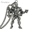 Strong Man Dumbbell Fitness Pendant Necklace Men Jewelry Between Best Friend Fashion Necklace Men Gift Hip Hop Jewelry Gym Gifts. 