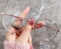 Retro Geometric Glasses Transparent Anti-blue Lens Fashion Golden Metal Frame Transparent Optical Men and Women Eyeglass. 