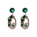 XIALUOKE Vintage Irregular Acrylic Pendants Green Round Opal Earrings For Women Hyperbole Long Tassel Drop Earrings Jewelry Gift. 