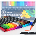 120 Colors upto 12 Acquarelle Brush Tip Art Markers Set – Dual Tip Watercolor Marker Pens for Calligraphy, Illustration, Hand Lettering, Drawing & Coloring – Artist Grade Ink for Kids & Adults. 