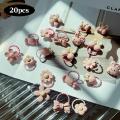 New I LOVE DADDY&MUMMY-20Pc/et Cute cartoon bunny girl hair rope bow elatic rubber band flower children hair band baby hair acceorie. 