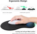 Axotic Mouse Mat with Gel Cushion, Washable Mouse Mat, Ergonomic Mouse Pawith Wrist Pad, Hand Rest, Easy Pain Relief, Non-Slip, Durable for Computer, Laptop, Notebook, Black. 