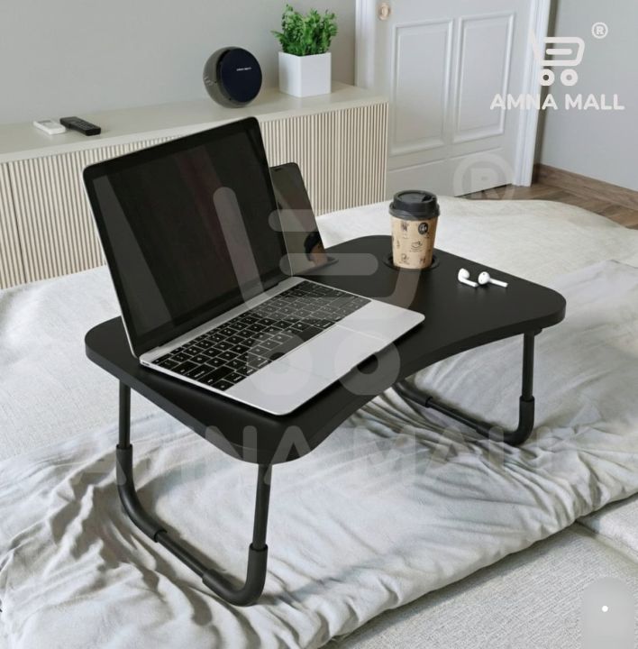 AMNA MALL | Laptop Table for Bed | Foldable & Lightweight Bed Desk for Online Classes | Reading | Eating & Office Work | Portable Laptop Table | Laptop Table | Folding Laptop Table | Laptop Table With Tray | Laptop Table With Drawer | Laptop Desk