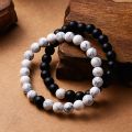 2Pcs Natural Stone Beads Distance Couple Bracelet Men Women Jewelry Gift. 