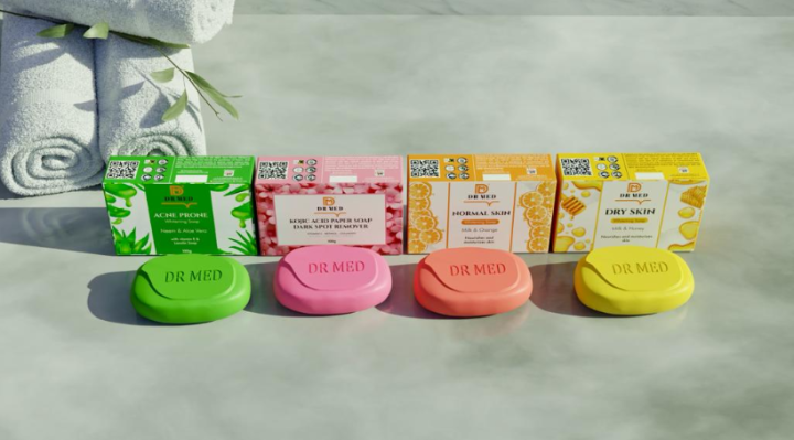 "DR MED Complete Soap Set: Kojic Acid, Acne Prone, Normal Skin, and Dry Skin Formulations for Targeted Skincare"