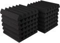 Acoustic Foam Panels Fireproof Sound Absorbing Panels Studio Foam Wedges for Walls 2" X 12" X 12" 12 Pack Black. 