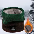 ZEBF-Winter Scarf for Men Fleece Ring Bandana Knitted Warm Solid Scarf Women Neck Warmer Thick Cashmere Hot Handkerchief Ski Mask. 