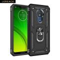 Lereach For Motorola Moto G7 Power Mobile Phone Case TPU Hard Ring Car Ring Bracket Shockproof Back Cover. 