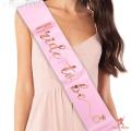 Pink Colour Bride to Be Sash Rose Gold Foil Print for Bridal Shower, Bride to Be Sash. 