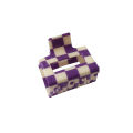 Purple And White Checkerboard Grid Square Semicircle Acetate Hair Clip Claw Hair Women Hair Accessories. 