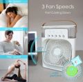 Portable Air Conditioner Fan, Personal Mini Small Evaporative Air Cooler Desktop Cool Mist Humidifier with 7 Colors LED Light, 1/2/3 H Timer, 3 Speeds & 3 Spray Modes for Room Office Home Travel (10 Inch). 