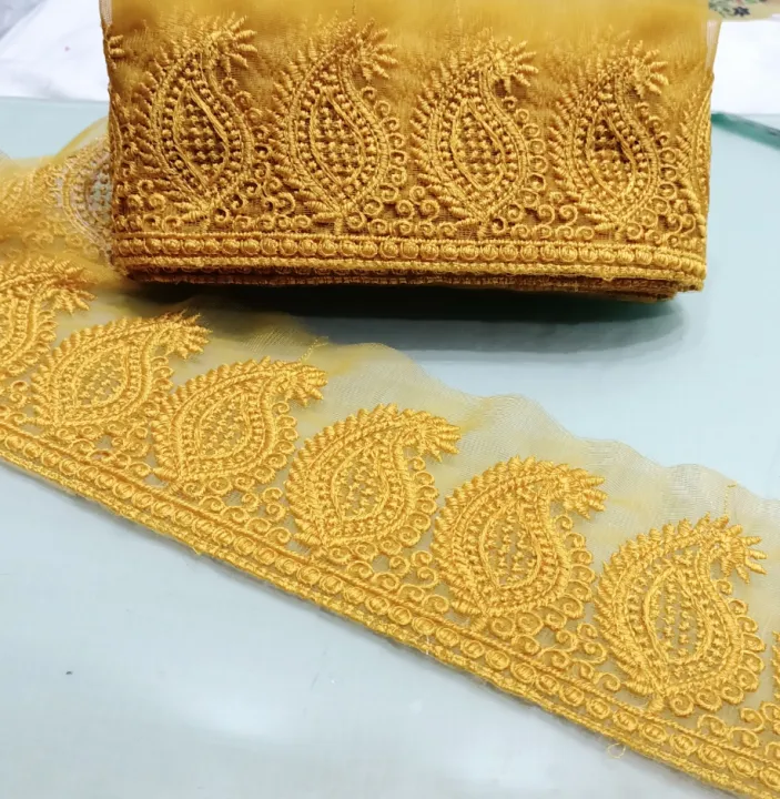 FASHION!%201%20GAZ%20(%20YARDS)%20FANCY%20LACE%20FOR%20CLOTHES/PATCH%20LACE%20FOR%20WOMEN%20CLOTHES/4.5%20inch%20width%20-%20Image%206