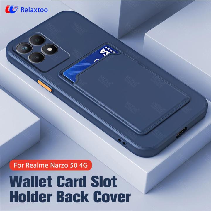 Relaxtoo For Realme Narzo 50 4G Case Wallet Card Slot Soft Silicone Back Cover For Realme Narzo50 4G Camera Shockproof Anti-Drop Multi-Color Optional